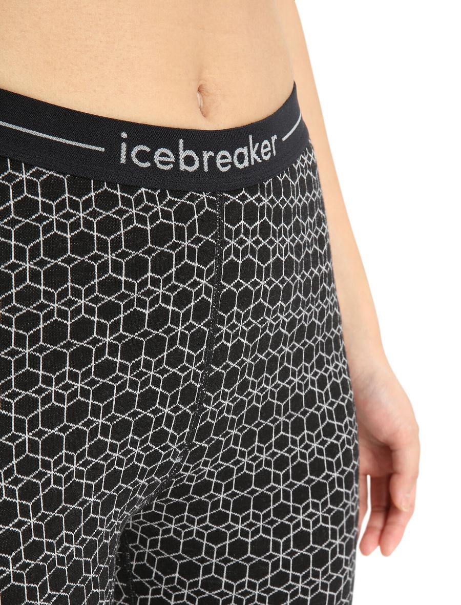 Base Layers Icebreaker Merino 250 Vertex Leggings Alpine Geo Femme Noir Blanche | FR 1846VRWD